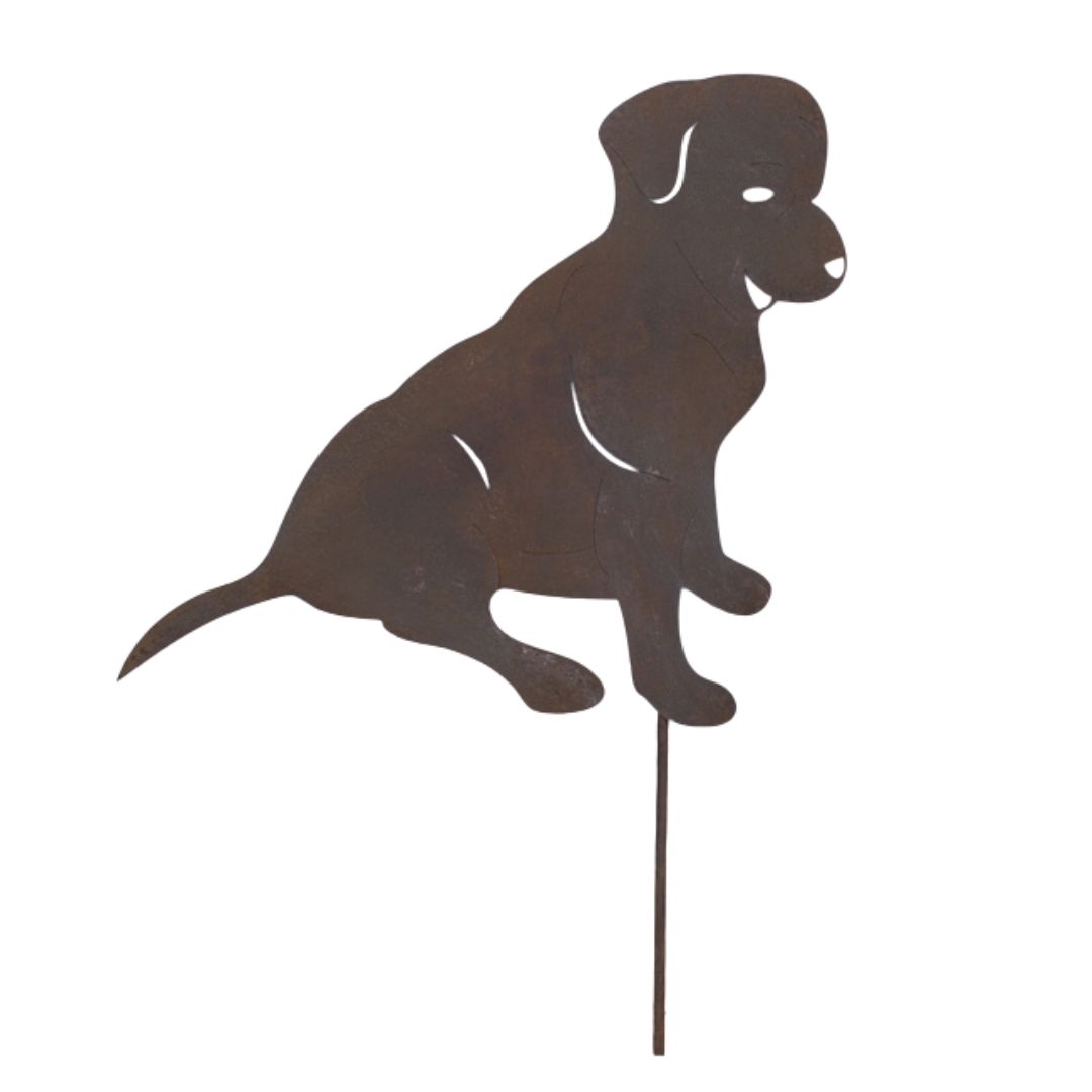 Silhouette Cane Seduto – Con Picchetto da Giardino