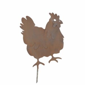 Silhouette Gallina – Decorazione da Giardino con Picchetto