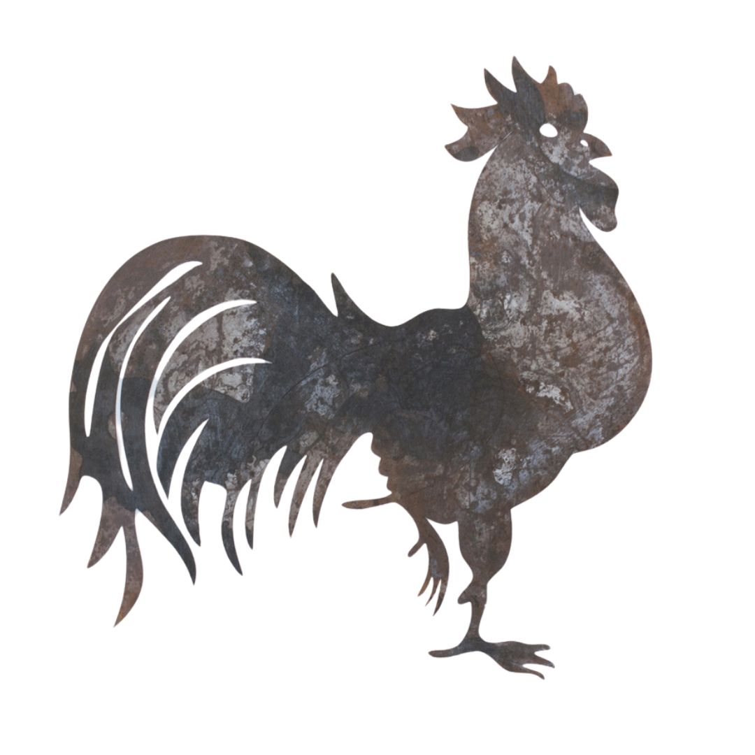 Silhouette Gallo – Decorazione Rustica da Esterno