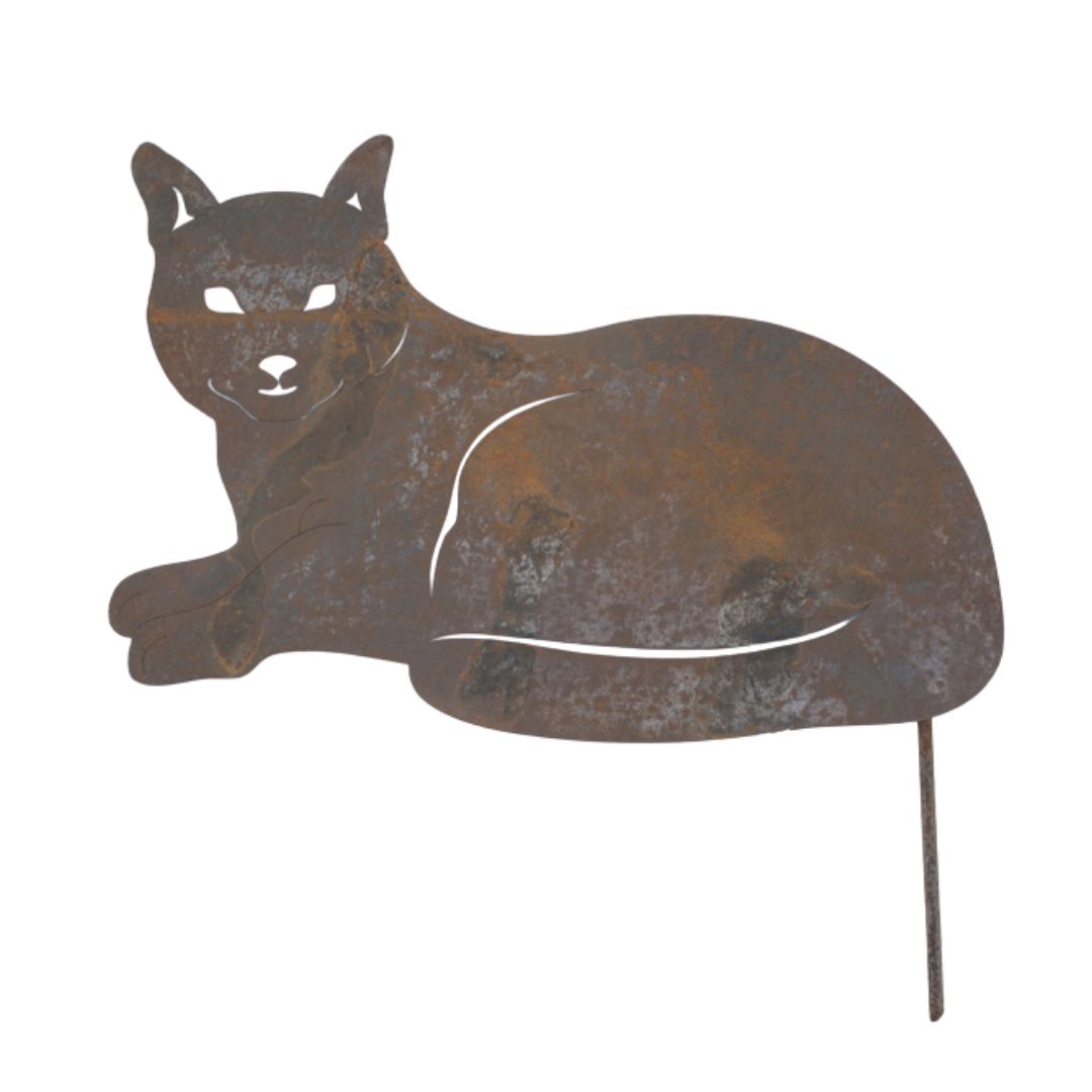 Silhouette Gatto Sdraiato – Decorazione con Picchetto