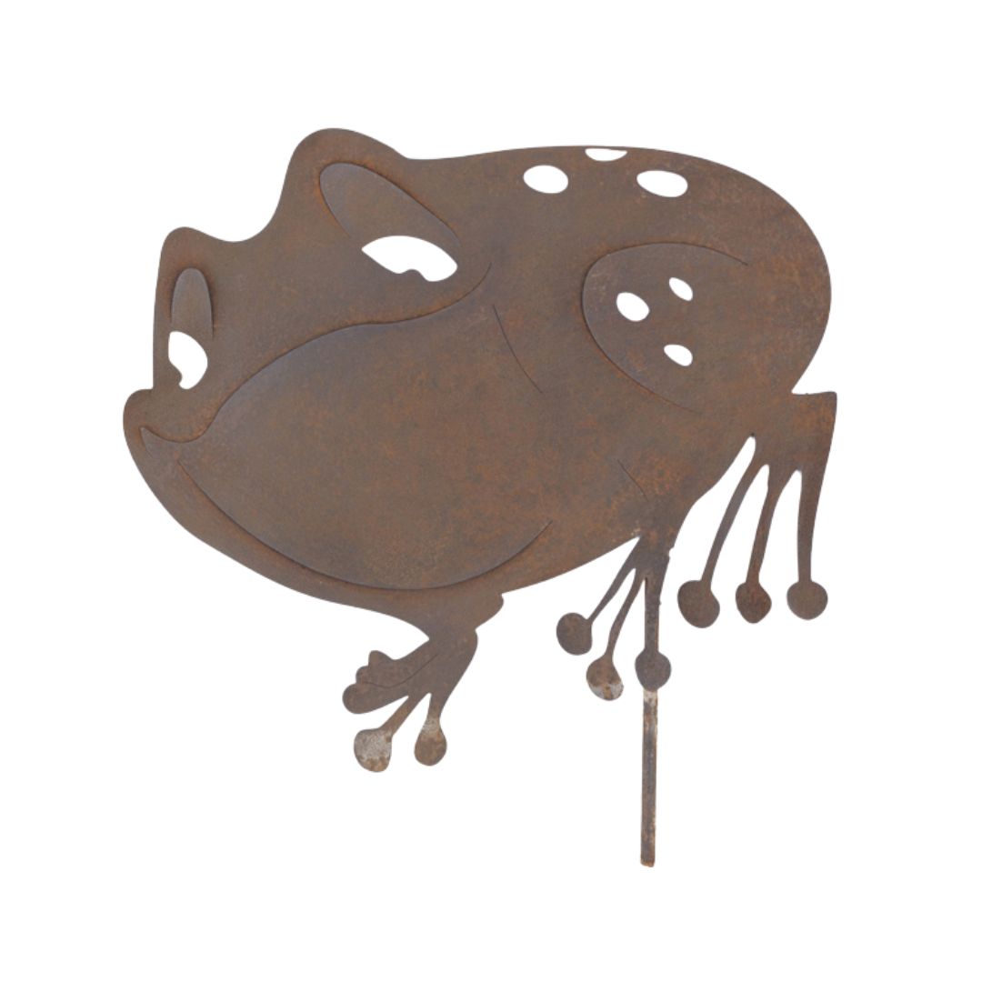 Silhouette Rana – Decorazione da Giardino con Picchetto